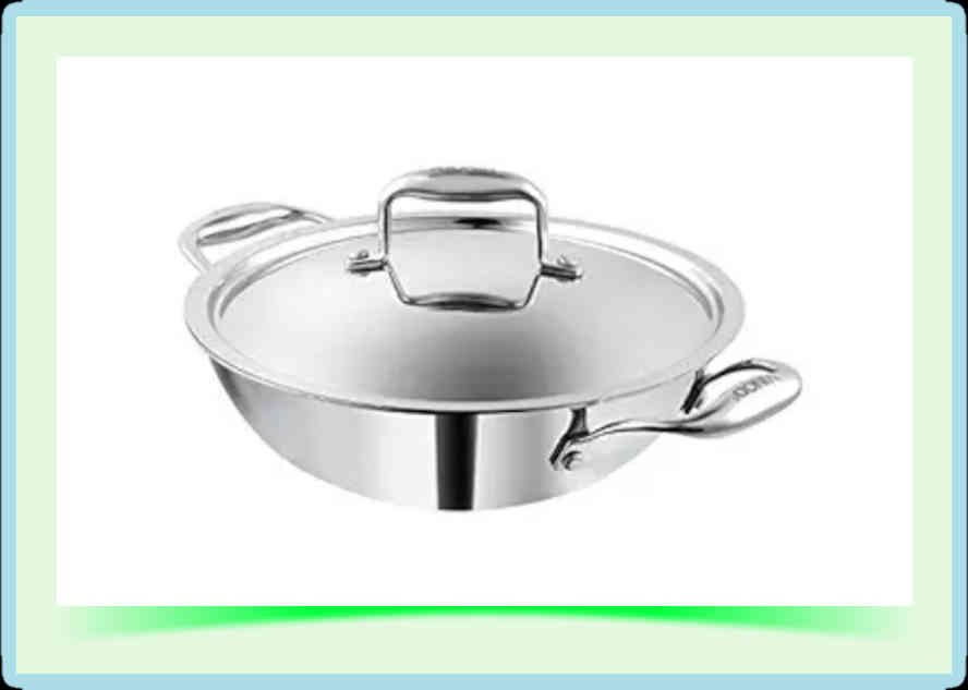 Vinod  Platinum Triply Stainless Steel Kadai